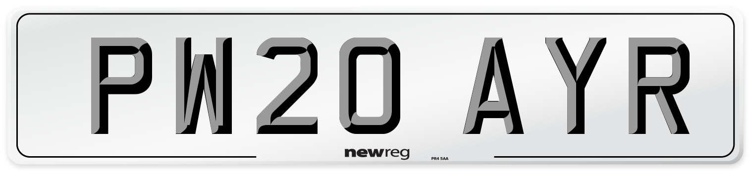 PW20 AYR Number Plate from New Reg